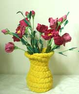 handmade cloth artistic vase & flower