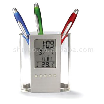 Thermometer Calendar Clock With Transpar