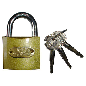 Golden Iron Padlocks with Cross Keys
