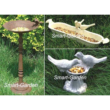 Cast Iron Birdbath, Birds, Bird Feeder