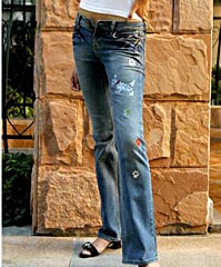 Alice Laurent Crystal Doggie Jeans