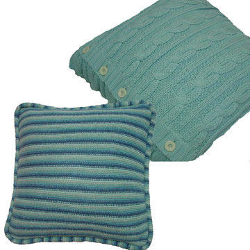 Warp Knit Cushion & Chunky Cable Knit Pillows