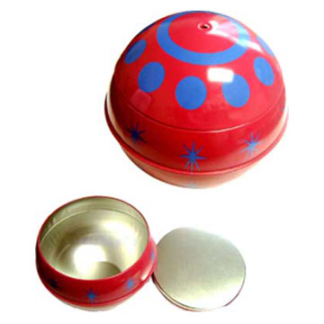 Ball Shaped Tin  Candy Box