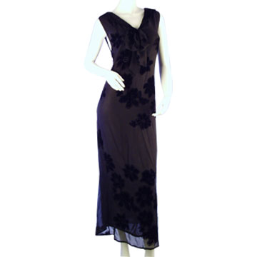 Rayon Silk Burn-Out Velvet Dress