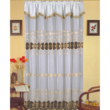 Embroidered Window Curtains