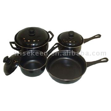 7pcs Bellyshape Cookware Sets W- Steel Lids