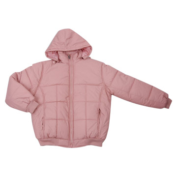 Short Down Garment With Hoods