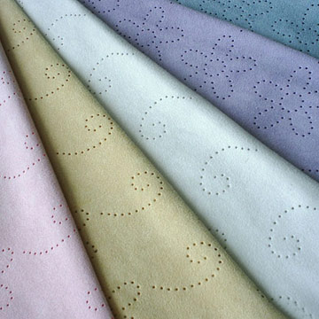 100% Polyester Punched Suede Fabrics