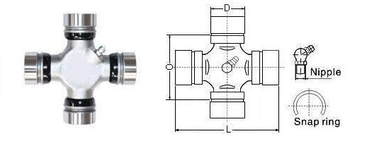 Universal Joint with 4 Grooved Round Bearings