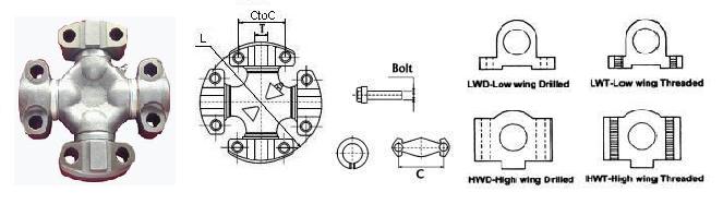 universal joint with 4 wing bearings