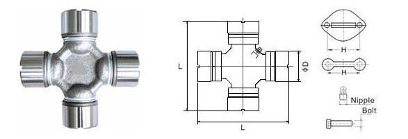 universal joint with 4 slotted bearing (round plate)